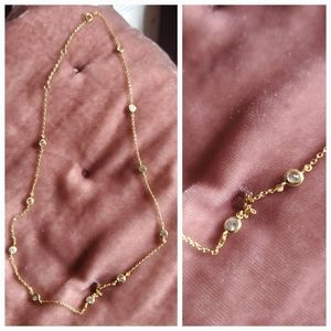Francesca's CZ Station Gold Necklace - 16" NWOT
